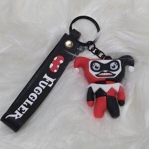 Fuggler Harley Quinn Red and Black Silicone Keychain